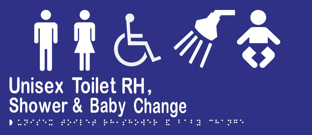 Unisex Accessible Toilet RH, Shower & Baby Change