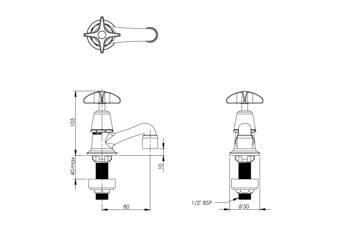 School Pattern Pillar Tap 15mm with Anti-Vandal Aerator 6 Lpm – Jumper Valve