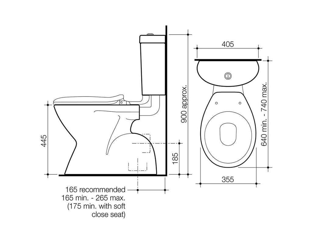 Profile 4 Easy Height Connector Toilet Suite S Trap