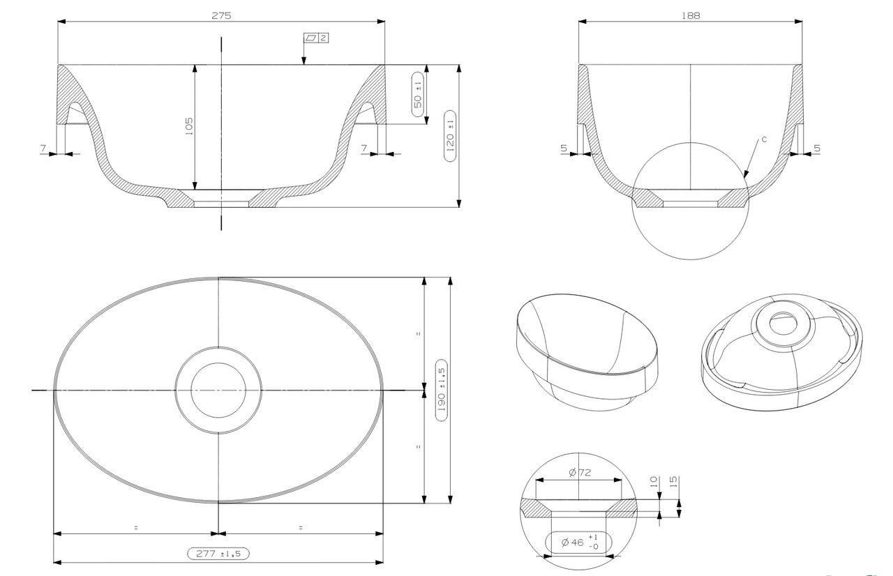 ADP Joy Solid Surface Semi Inset Basin