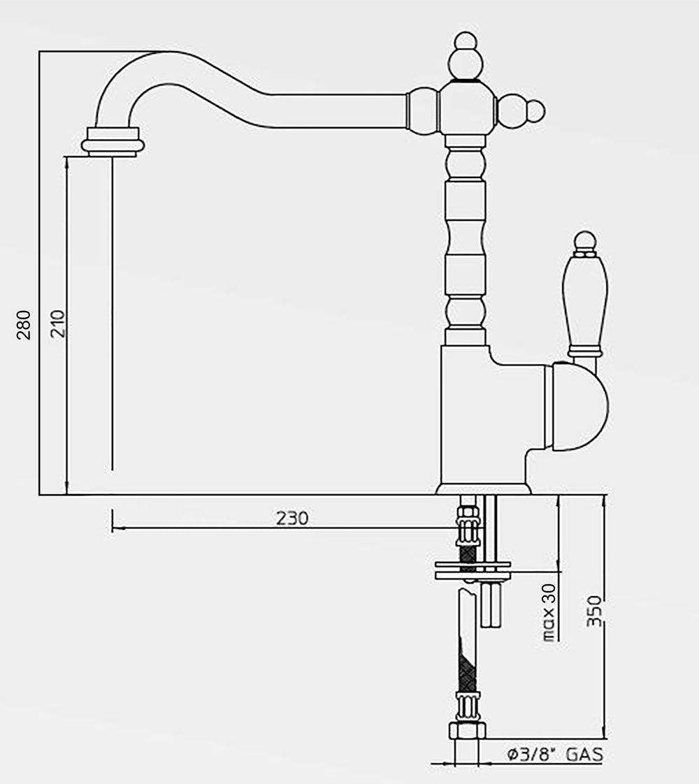 Clasicó Single Mixer - Antique Brass (Italian Bronze)