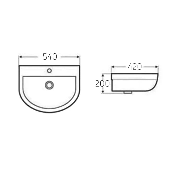 Wall Hung Wellness Basin 540x450