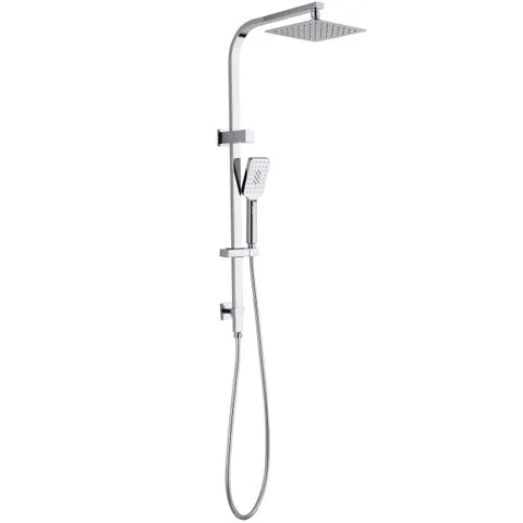 INS5902/ BKSS103 Taran Twin Shower Set on Rail Top Inlet, Square Chrome