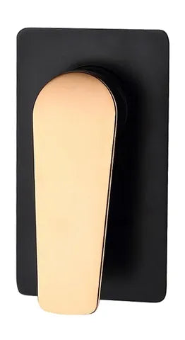 Zevio Shower Wall Mixer Matt Black Rose Gold