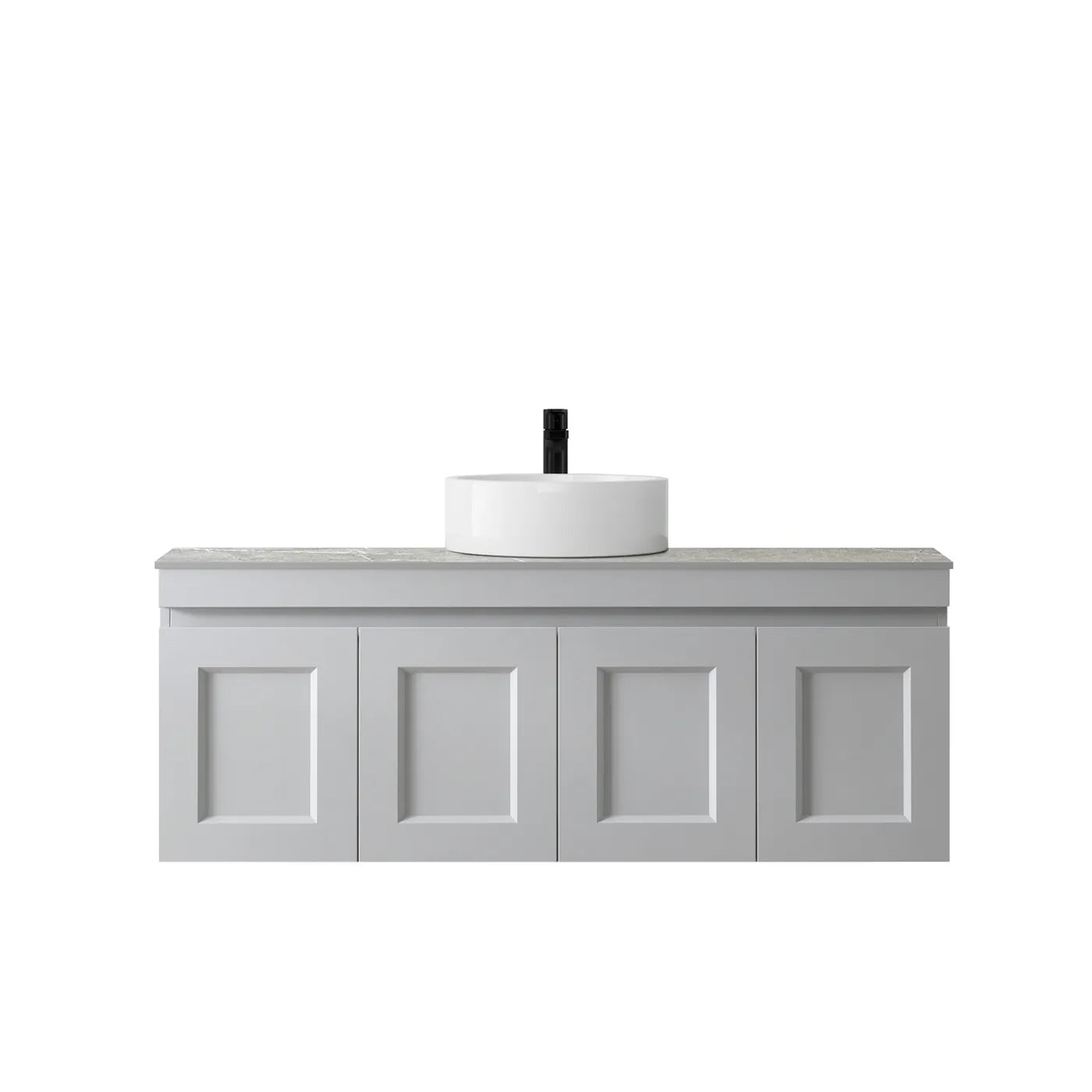 Satin Light Grey Hampton Mark Ii 1200MM Wall Hung Vanity Rock Plate Counter Top