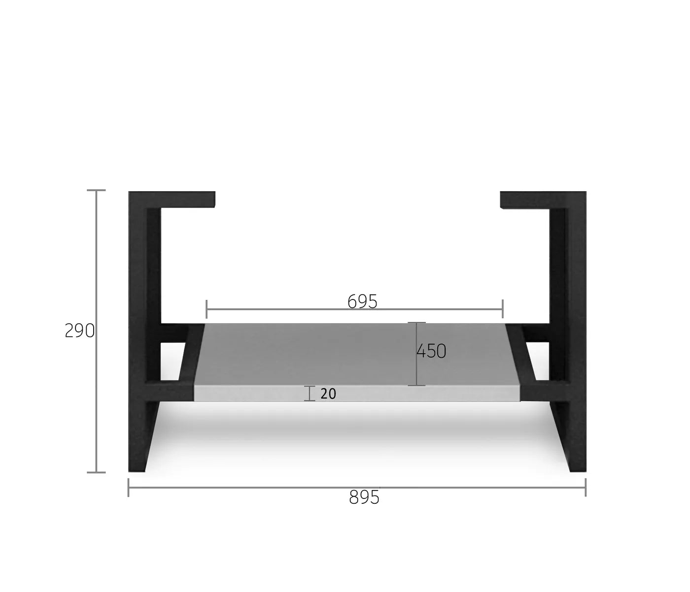 Leg for Boston 900x450 Matte Light Grey Vanity