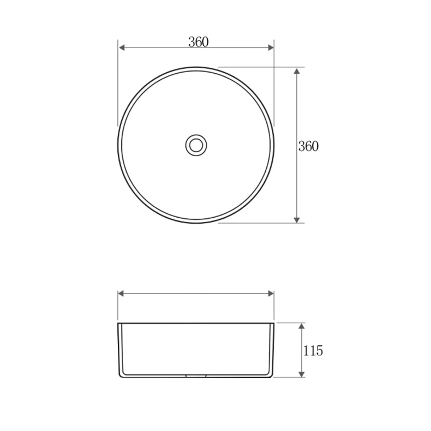 Radius Round Basin Marble Look 360