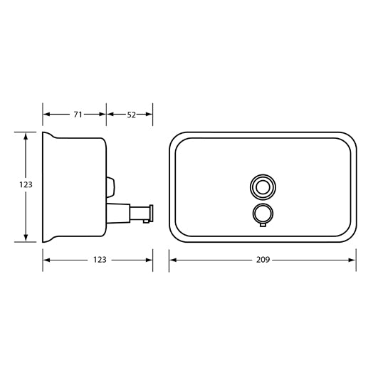 Horizontal Soap Dispenser in White Powder Coat