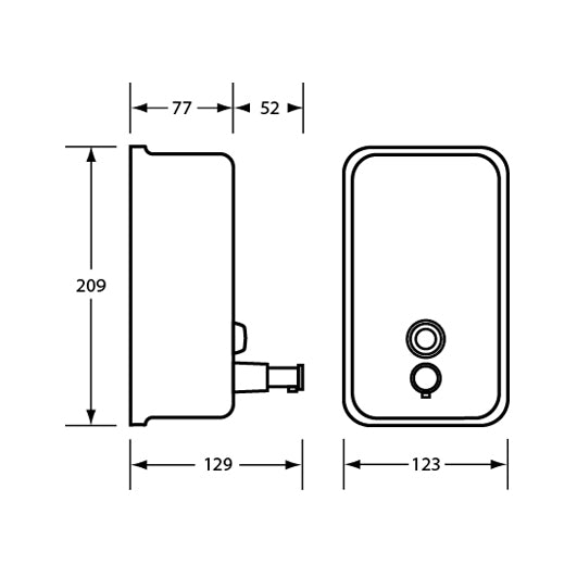 Ellipse Soap Dispenser in Satin Stainless Steel