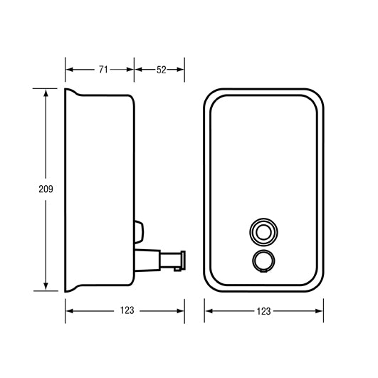 Vertical Soap Dispenser in Satin Stainless Steel