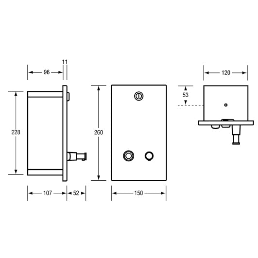 Recessed Vertical Soap Dispenser in Satin Stainless Steel