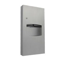 Paper Towel Dispenser & Waste Receptacle - Surface Mounted in Satin Stainless Steel with 2 keys