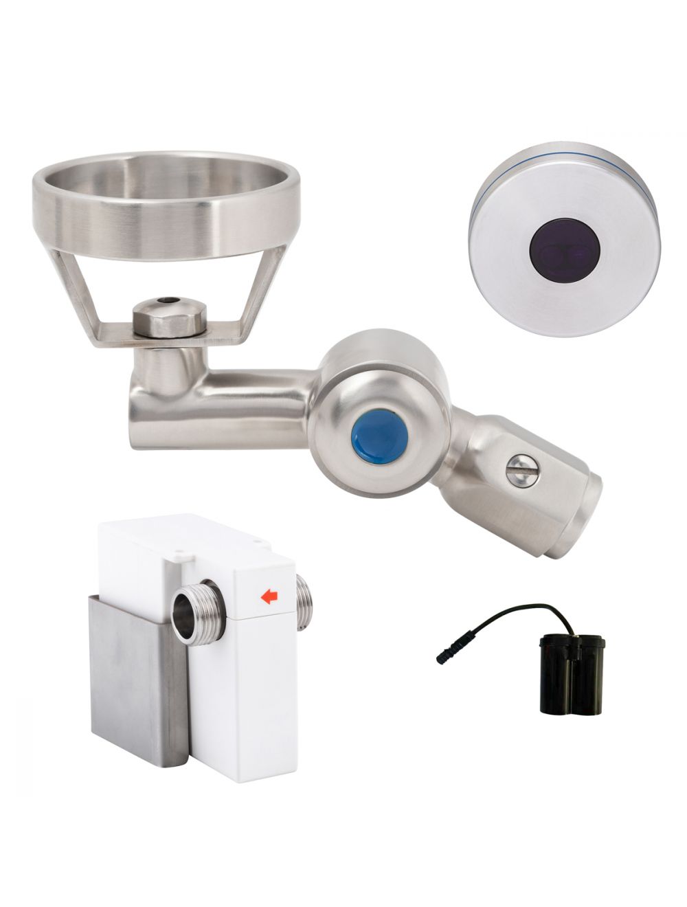 45 Degree Hob-Mount Sensor Bubbler with Metal Mouthguard  Battery Operated