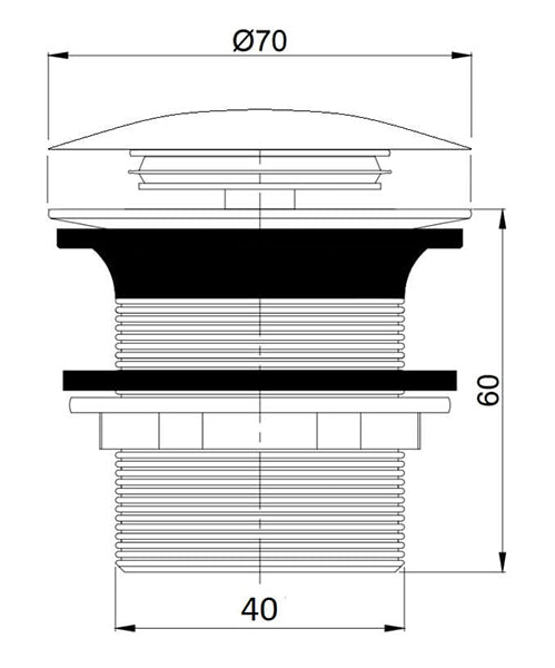 TitanCast 40mm Bath Pop-Up Waste - Gloss White