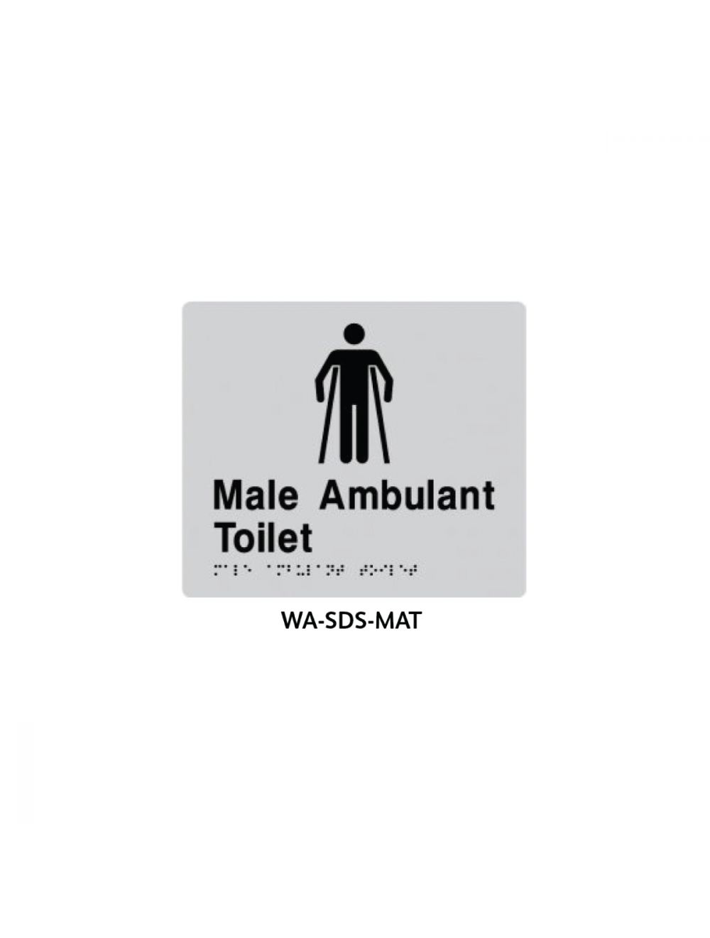 Braille Sign Male Ambulant Toilet (Silver)