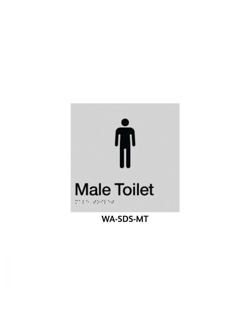 Braille Sign Male Toilet (Silver)