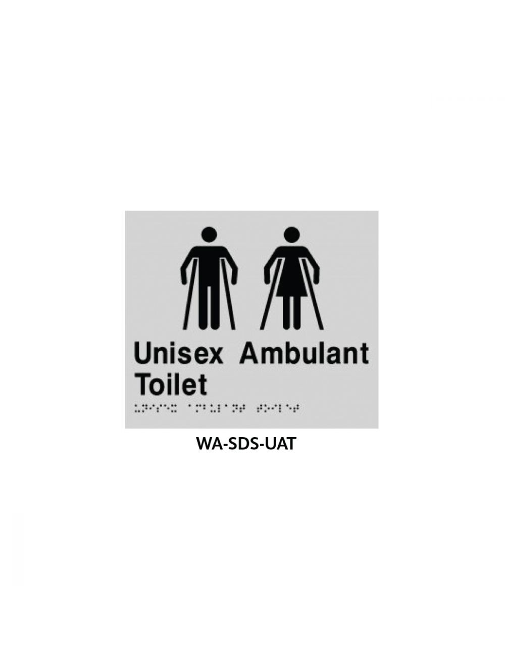 Braille Sign Unisex Accessible Toilet (Silver)