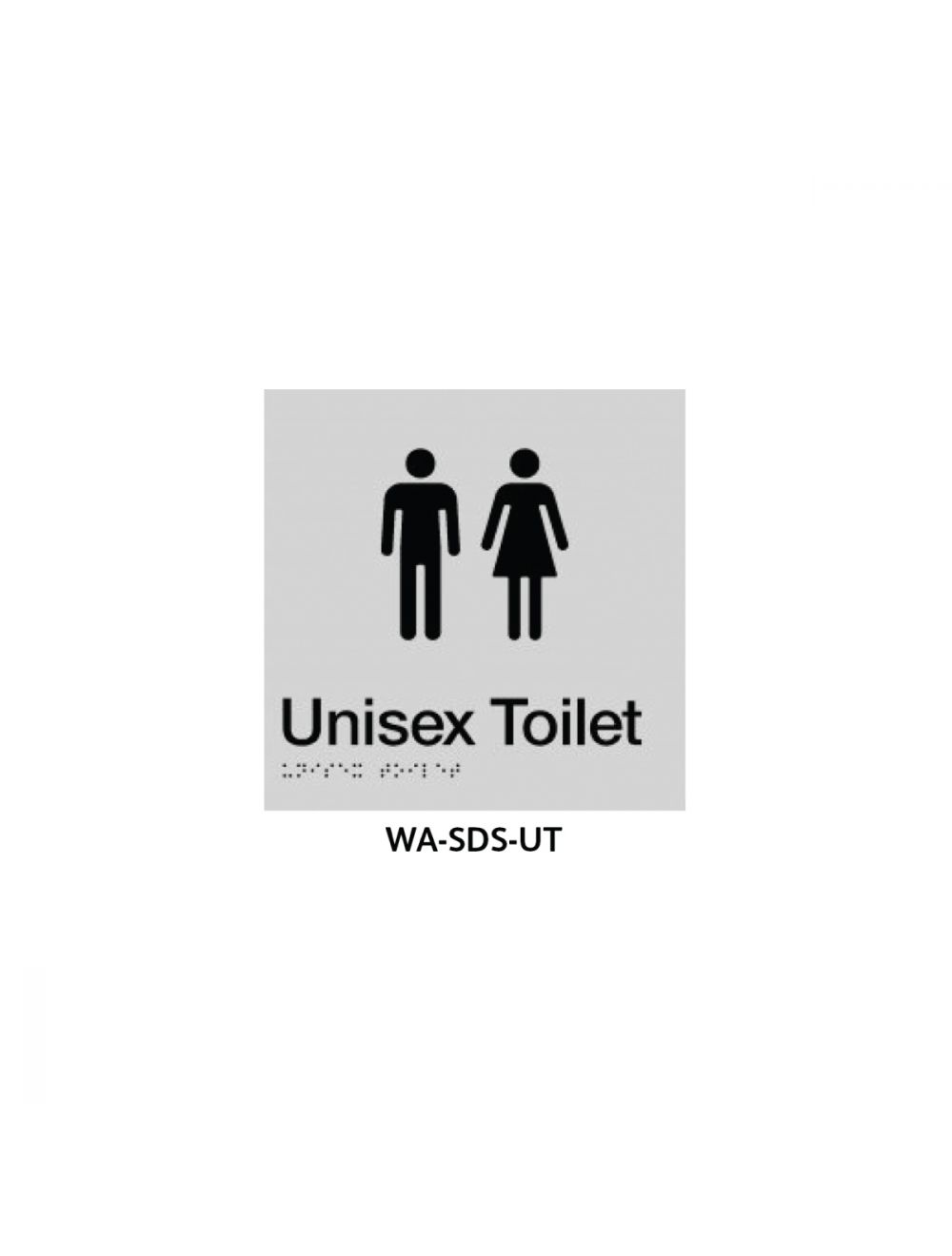 Braille Sign Unisex Toilet (Silver)