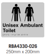 UNISEX AMBULANT BRAILLE & TACTILE SIGN STAINLESS