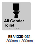 ALL GENDER TOILET TACTILE SIGN STAINLESS STEEL