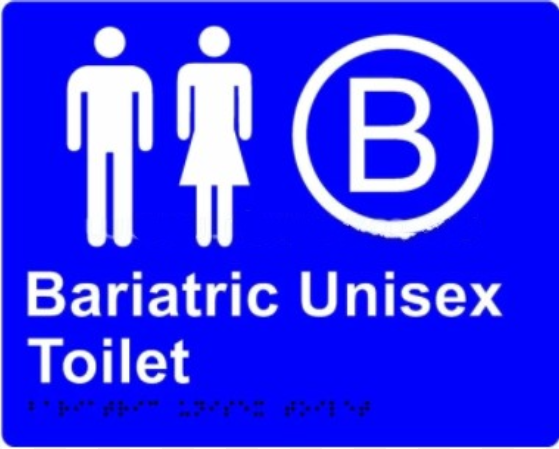 UNISEX BARIATRIC BRAILLE & TACTILE SIGN ACRYLIC