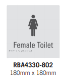 FEMALE WC BRAILLE & TACTILE SIGN POLYCARBONATE