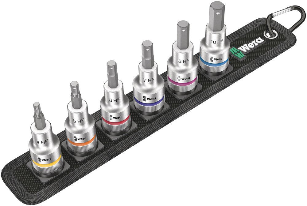 Wera Belt In-Hex-Plus Bit Socket Set With Holding Function 1/2" Drive 6 Pce 003996