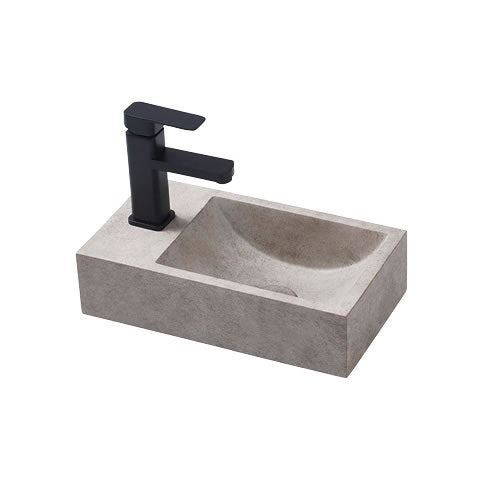 Slim Concrete Basin with Matching Pop Up Waste (400mm x 220mm x 100mm)