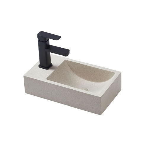 Slim Concrete Basin with Matching Pop Up Waste (400mm x 220mm x 100mm)